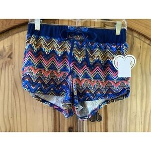 LA KITTY blue pink chevron cute athletic shorts size M - NWT